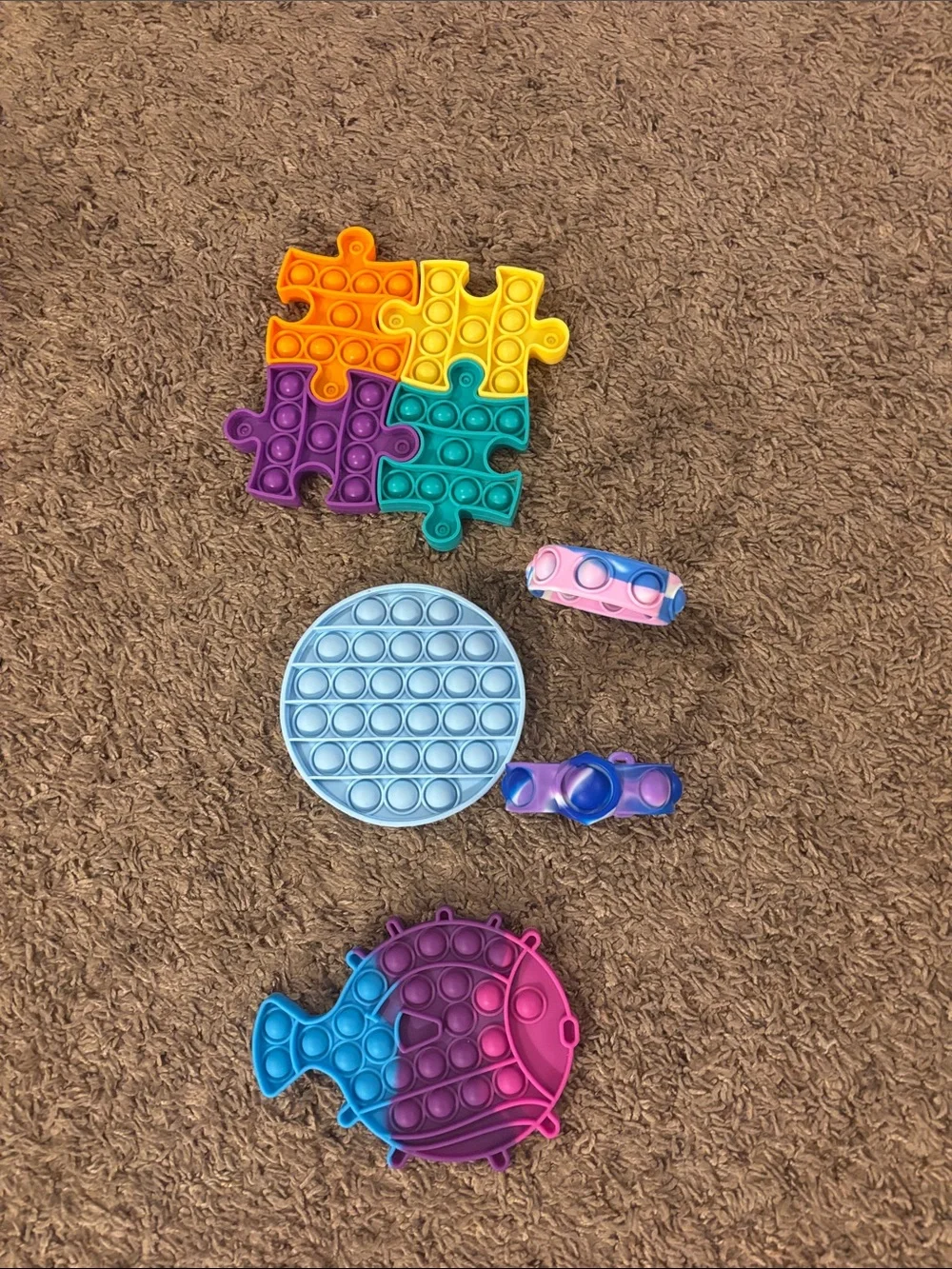 Assorted Rainbow Kids Pop-It Fidget Toys - Multi-Color Sensory Set